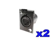 From OZ Quality 2PC XLR 3 Pin Female Wall Rack Panel Mount Plate Metal +FREEPOST