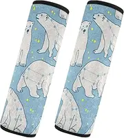 Car Seat Belt Pads 2 Pack Breathable Auto Seatbelt Shoulder Pad Child Safety Seat Shoulder Strap Cover Car Accessories for Adults Child Kids M Ursa Minor Polar Bear