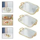 Serving Tray with Handles Iron Jewelry Tray for Dressing Room Office Cafes