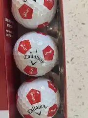 Callaway Chrome Soft Truvis Rare Ozzie Smith Cardinals Red Golf Balls (3)