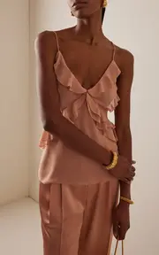 [Favorite Daughter] Exclusive The Who Me? Ruffled Chiffon Top