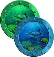 IWOWHERO Marine Decor 1 Set Ocean Creatures Wall Stickers Sea Life Wall Decal Pvc Glow-in-the-dark Sticker Pack