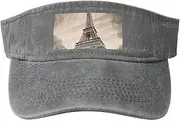 [RLDOBOFE] Sun Visor Hat Adjustable Empty Top Baseball Cap Eiffel Tower Pattern Sun Hats for Women Men Sports Hats Summer Beach Cap