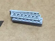LEGO Parts - Light Bluish Gray Technic, Plate 2 x 8 w 7 Holes - No 3738 - QTY 5