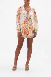 BLOUSON BLOUSE WITH NECK TIE SUNLIGHT SYMPHONY