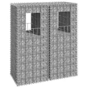 Gabion Basket Support Posts Set of 2 Iron 40x40x100 cm Durable Garden Yard