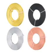 4Roll 33' Flat Aluminum Wire 20Gauge Bendable Anodized Aluminum Wire Multicolor