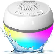Pyle Floating Pool Speaker With Lights IP68 Waterproof Portable Bluetooth Stereo