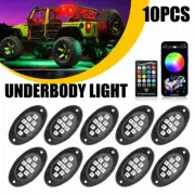 10X RGB Rock LED Light Kit Underglow Underbody Neon Lamp Bluetooth Music Control