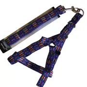 Blue Harness with Leash Set Adjustable Size for small to Medium Dogs Cats