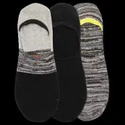 Hot Sox Colorblock Random 3 Pack Liner Crew Socks 3 Pair, Black, Mens 10-13
