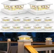 APONUO - 12 Pack - Solar Powered Post Cap Lights