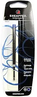 Sheaffer K Ballpoint Refills, Blue Ink, Medium Point, Single Blister Card (99325)
