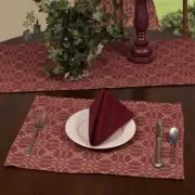 Marshfield Jacquard Barn Red Placemats - Set of 6