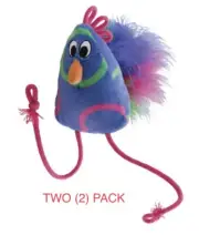 2 KONG Cat Pillows LEGZ Plush CATNIP Cat Toy Colorful Feathers Rope Legs CRINKLE