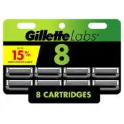 Gillette Labs Men's Blade Refills w/Exfoliating Bar 8 Refills***FREE SHIPPING***