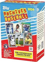 2024 Topps Archives Baseball Trading Card Blaster Box (4 Exclusive Black Parallels Per Box)