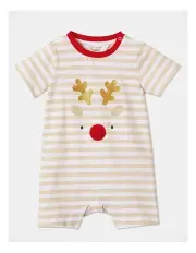 [Myer Giftorium] Reindeer Romper in White