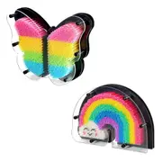 3D Pin Art Sulpture Butterfly Rainbow Classic Vintage Toy Multicolour Fidget