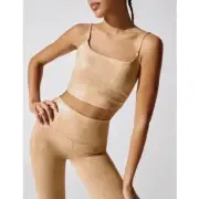 NWT!! CARBON38 Tan Metallic Snake Print Cami Sports Bra Snakeskin ~ X-Small