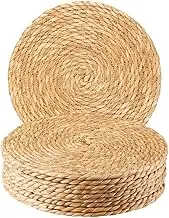 Round Woven Placemats Set of 10, 12 Inch Boho Rattan Placemats Hand-Woven Placemats, for Dining Table,Home,Wedding