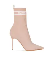 Balmain Skye Heeled Ankle Boots 35,38 Nude