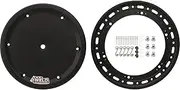 Bead Lock Ring, Quick Turn Ring, Knurled Face, Cover Included, Aluminum, Black Anodize, 15 in Wheels, Kit
