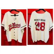 Torrid Disney Mickey Mouse Baseball Jersey Button Front V Neck Top 5X New