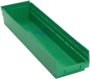 QSB106GN 8-Pack 4" Hanging Plastic Shelf Bin Storage Containers, 23-5/8" x 6-...