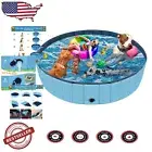 Spacious Dog Pool and Kiddie Pool - 63'' Foldable, Slip-Resistant Design