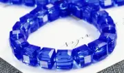 4mm Faceted Crystal Cube Beads Cobalt Blue Qty:24