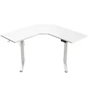 Sit Stand Corner Desk L Shaped Standing Up Computer Office Gaming Study Laptop White Table Height Adjustable Electric Motorised Home Furniture