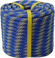 Double Braided Arborist Rope -1/2 Inch x 50 Feet Polyester Rope- High Strength Climbing Rope for Adults & Kids Tree Work, Halyard, Sailing(Blue)