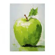 Apple Yellow Modern Canvas Print