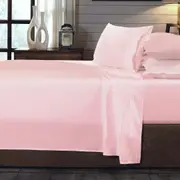 Royal Comfort 100% Pure Organic Cotton Sheet Set 4 Piece Soft Luxury Bedding Blush (Double, King)