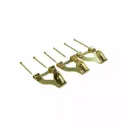 5 X Everhang 10kg Brass Plated Picture Hanging Angle Drive Hooks - 3 Pack