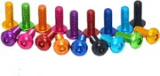 ISO7380 Aluminum Button Head Screw M3 M4 M5 M6 Aluminum Alloy Hexagon Hex Socket Round Head Cap Machine Screw Bolts 10pcs (Color : Pink_M4x10)