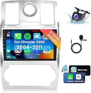 [8 CORE 2G+64G] Car Radio for Chrysler 300C 2004-2011 with Wireless Carplay/Android Auto, 9 Inch Android 13 IPS Touch Screen Car Stereo, Bluetooth, GPS Navi, WiFi, SWC, DSP + Backup Camera