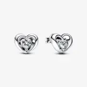 New Genuine Pandora Radiant Heart & Floating Stone Stud Earrings 292500C01