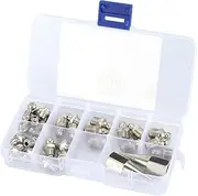 Naroote Grease Fitting Assortment, Grease Nipple Fitting Kit 32Pcs M6 M8 M10 Brass Zerk Nipple Assortment Zerk Nozzle for Hot Air Guns