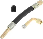 X AUTOHAUX 1Set 90 Degree Copper Tire Valve Extension with Flexible Plastic 125mm Tire Valve Stem Extension for Car Motorcycle RV Truck Bike