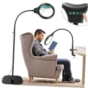 10X 30X Large Floor Magnifying Glass with Light and Stand,36 LED Flexible