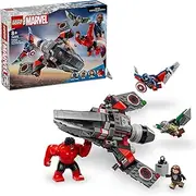 LEGO Marvel Captain America vs. Red Hulk Battle Set, Building Toy for 8+ Year Old Boys & Girls, Features a Kids Toy Plane with 4 Super Hero Figures incl. Red Hulk and Falcon, Avengers Set 76292