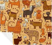VTGHDEEQ Throw Blanket for Couch,Blankets for Women,Floral Cats and Dogs,59x51.1 in
