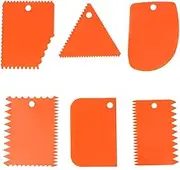 6Pcs Orange Plastic Clay Scraper Handle,Carved Soft Clay Sculpture Suitable for DIY Tools Accessories