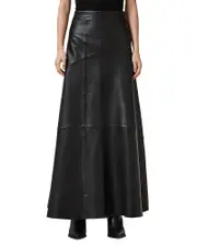Allsaints Giana Maxi Leather Skirt