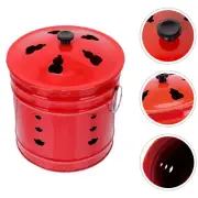 Enamel Worship Bucket Fire Tongs Bonfire Compost Bin Outdoor Child