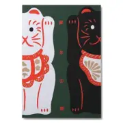 Daioh Maneki-neko Omamori Goshuincho Lucky Cat Folded Book New