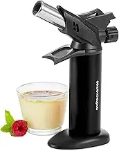 Andrew James Kitchen Blow Torch for Cooking & DIY | Instant Ignition Adjustable Flame Refillable Butane Gas | Great for Chef Creme Brulee | Packed with Safety Features | 1300°C