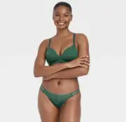 Auden Strappy Lace Micro Bikini Panties Underwear size S 4-6 Green - NEW